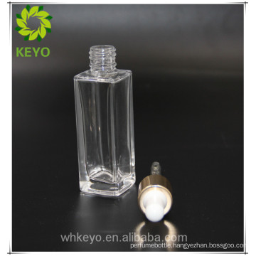 30ml square glass bottle dropper gold frosted with dropper/sprayer cap